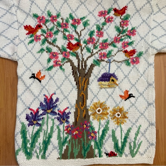 NWT Signatures by Northern Isles Women’s Birds & Flowers Knit Button Up Small - Picture 11 of 13